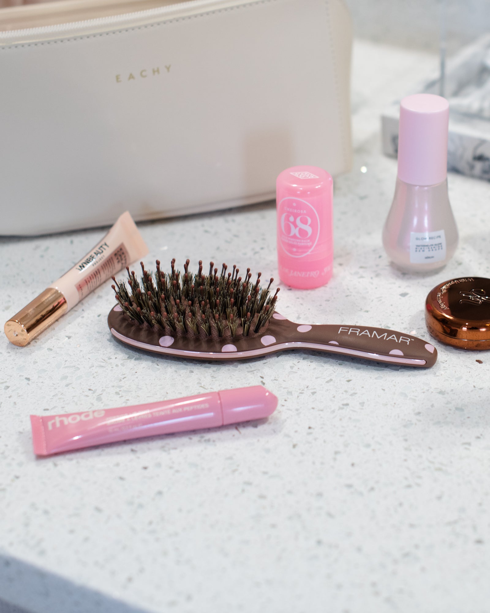 framar-mini-polish-brush-pink-dots-on-chocolate image 4