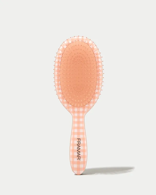 framar-peach-please-belle-detangle-brush-spazzola-districante-gingham-pesca image 1