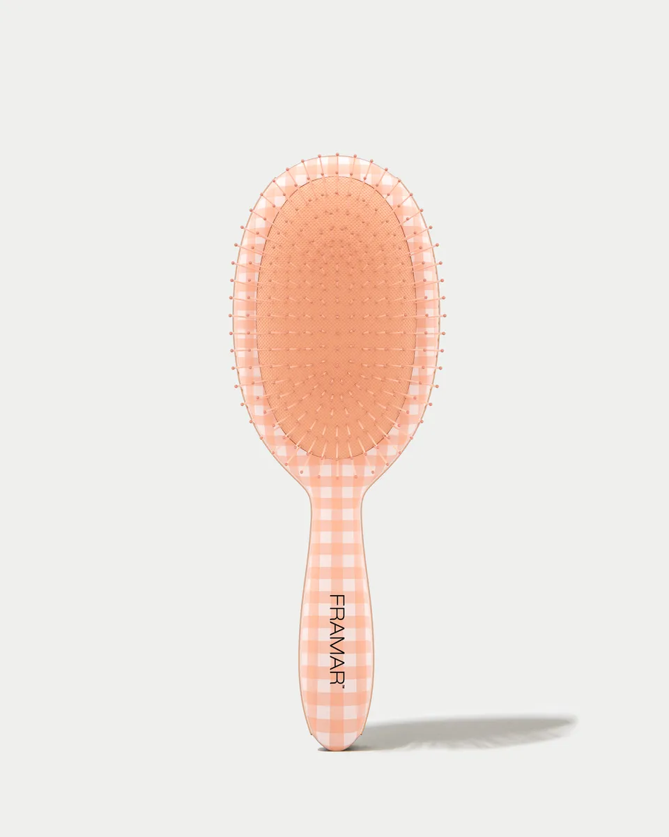 framar-peach-please-belle-detangle-brush-spazzola-districante-gingham-pesca image 1