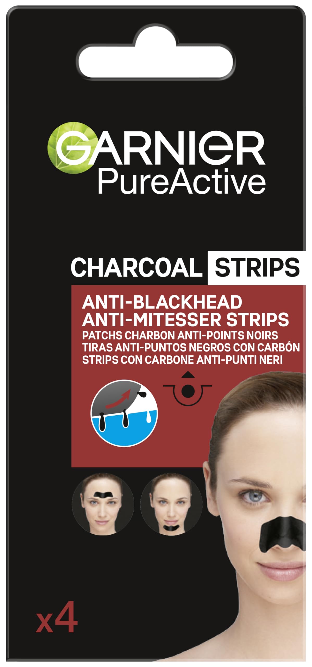 garnier-pure-active-charcoal-strisce-punti-neri-viso-4-strisce-zona-t image 1
