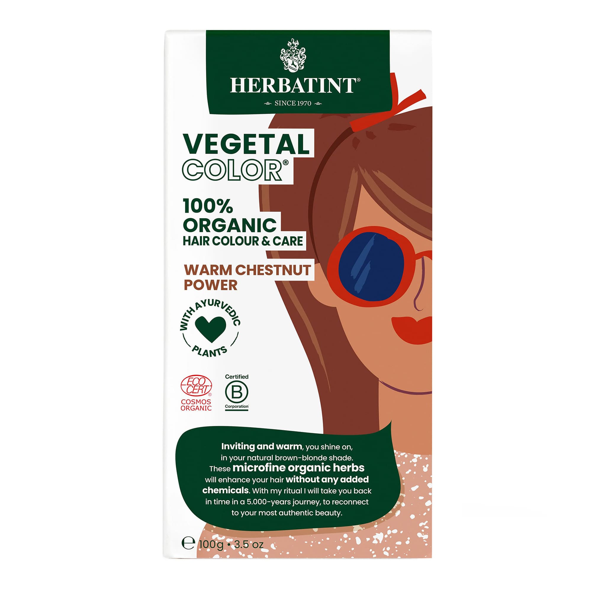 herbatint-vegetal-color-warm-chestnut-power-castano-caldo-100-g image 2