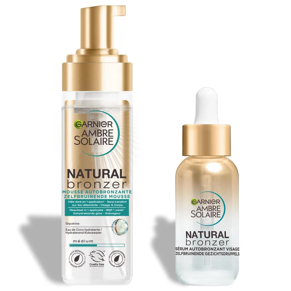 garnier-ambre-solaire-cofanetto-autoabbronzante-schiuma-siero-viso-e-corpo image 1