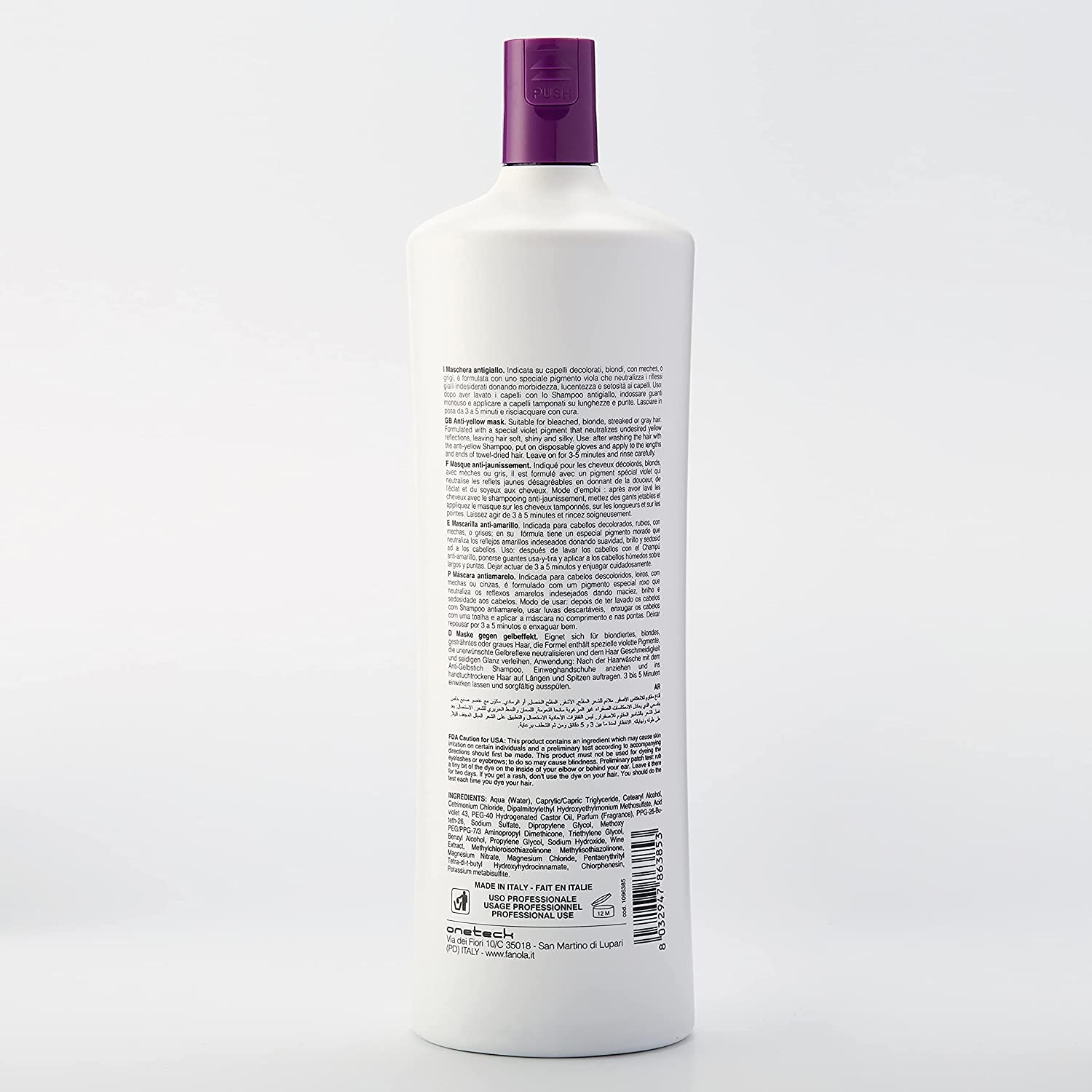 fanola-no-yellow-maschera-antigiallo-extra-violet-pigment-1000-ml image 2