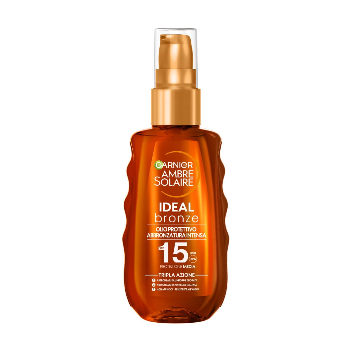 garnier-ambre-solaire-ideal-bronze-olio-protettivo-abbronzante-spf15-150-ml image 1