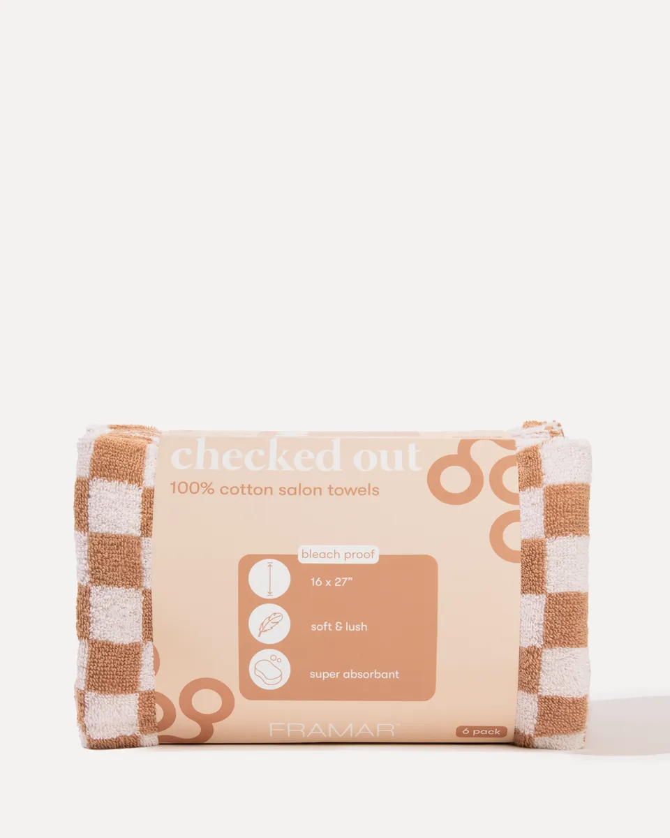 framar-checked-out-salon-towels-beige-white-set-6-asciugamani-100-cotone image 1